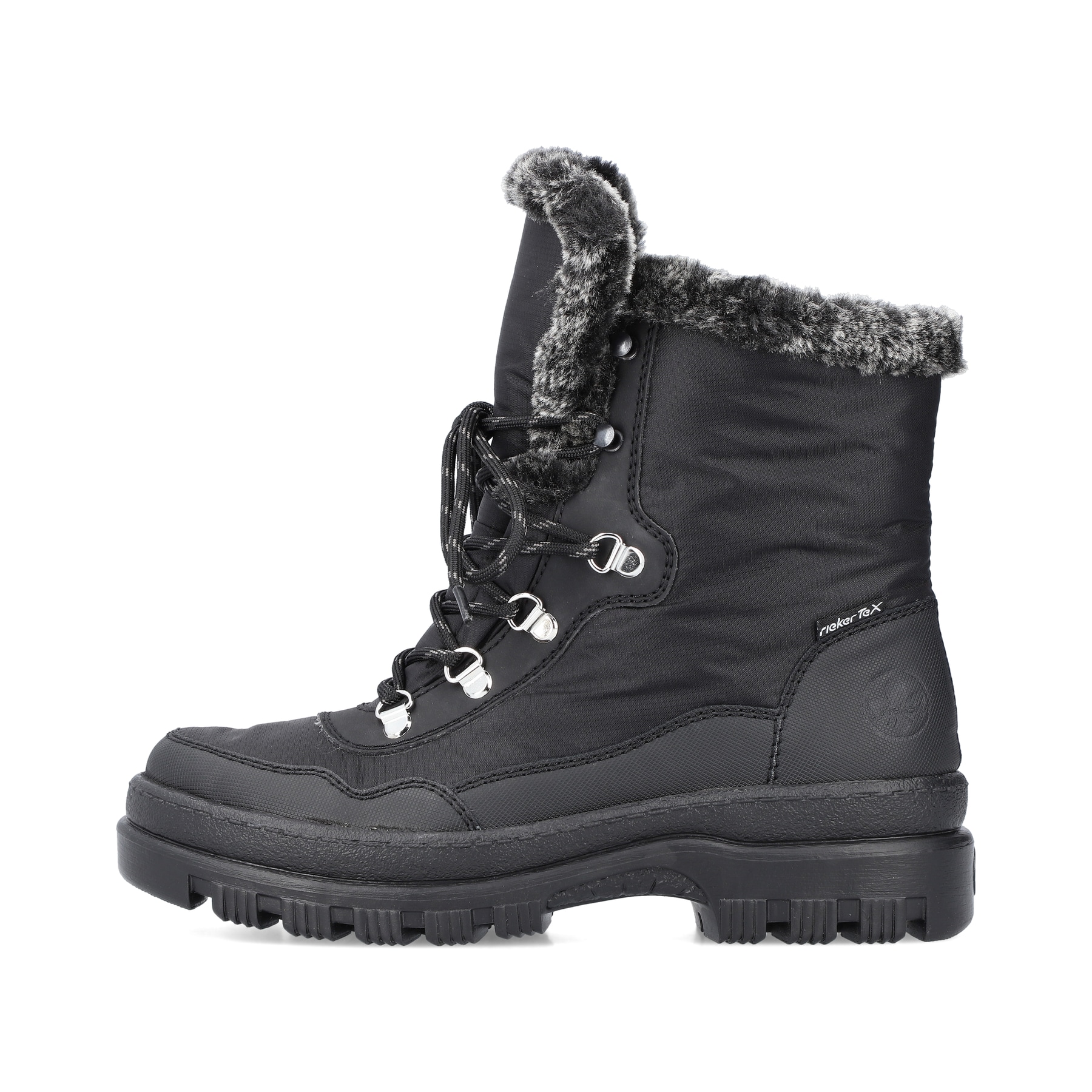 Rieker Damen Schnürstiefel tiefschwarz
