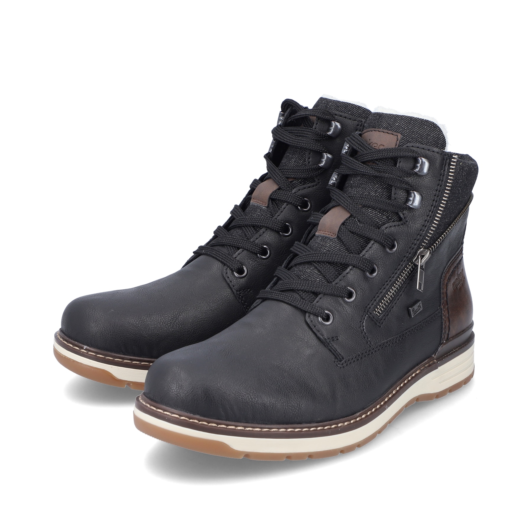 Rieker Herren Schnürstiefel nachtschwarz