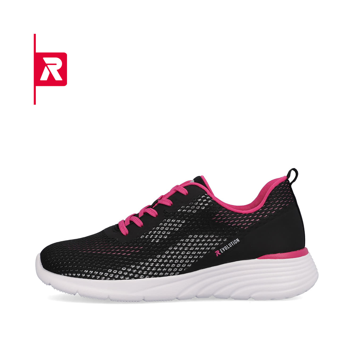 Rieker EVOLUTION Damen Sneaker urban-black flamingo-pink