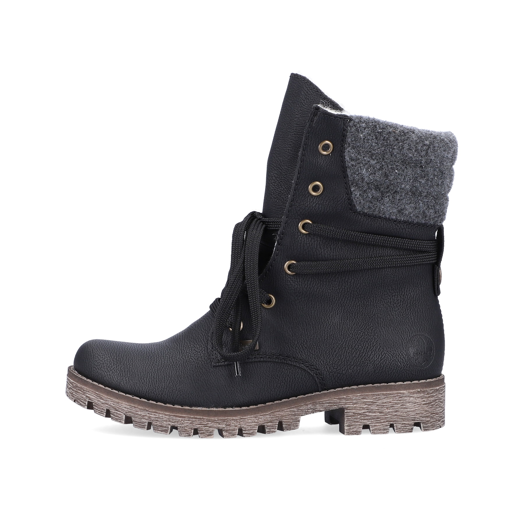 Rieker Damen Schnürstiefel tiefschwarz