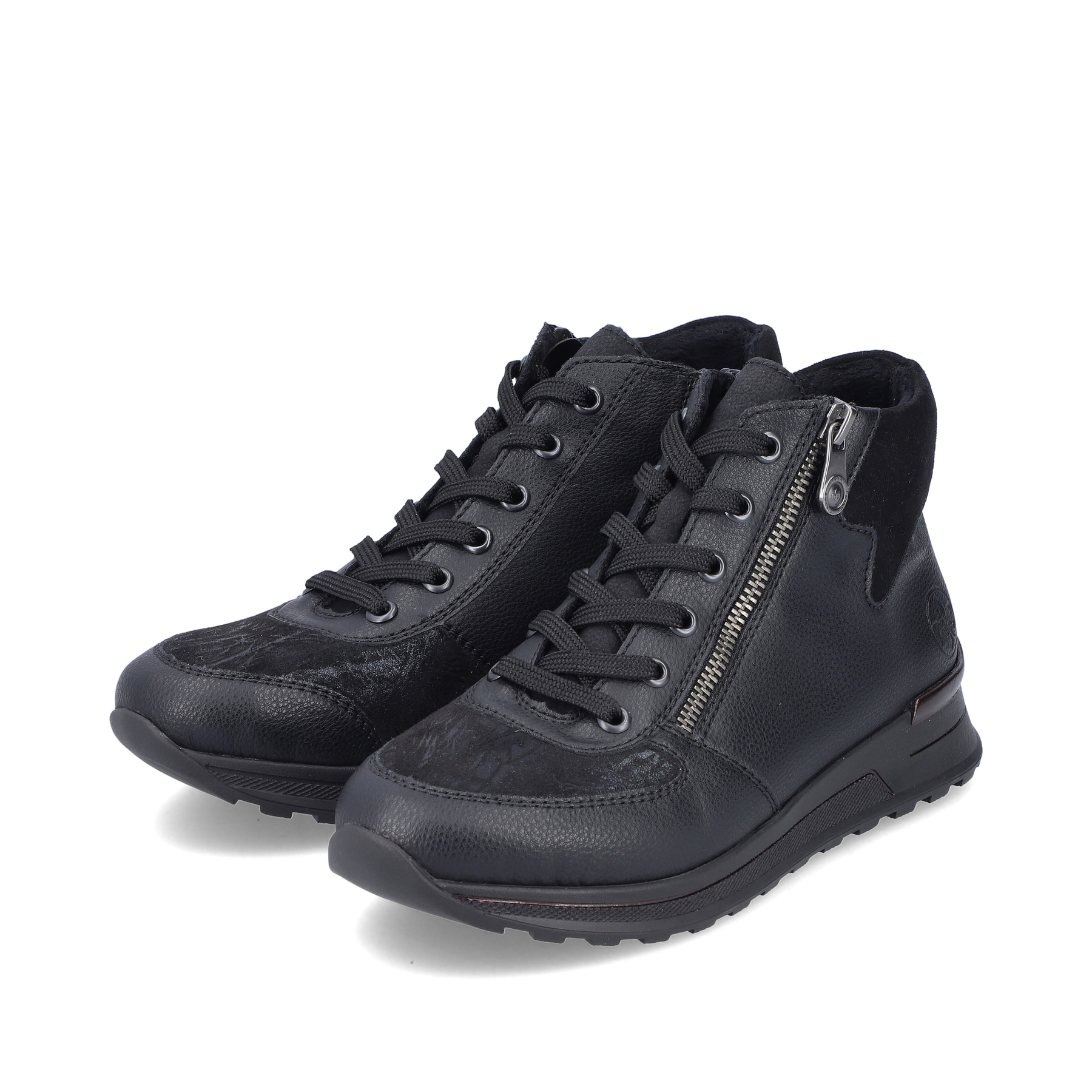Rieker Damen Schnürstiefel tiefschwarz