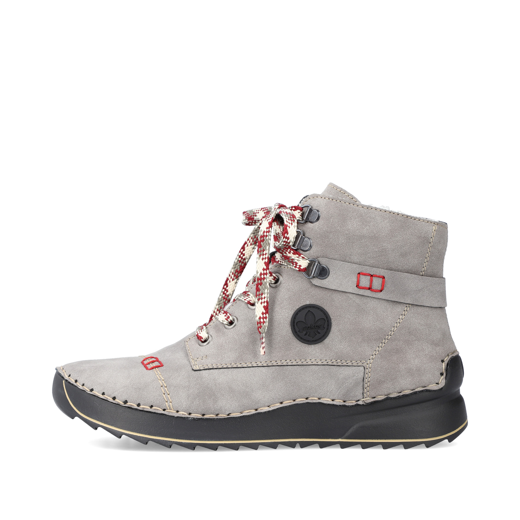 Rieker Damen Schnürstiefel mondgrau