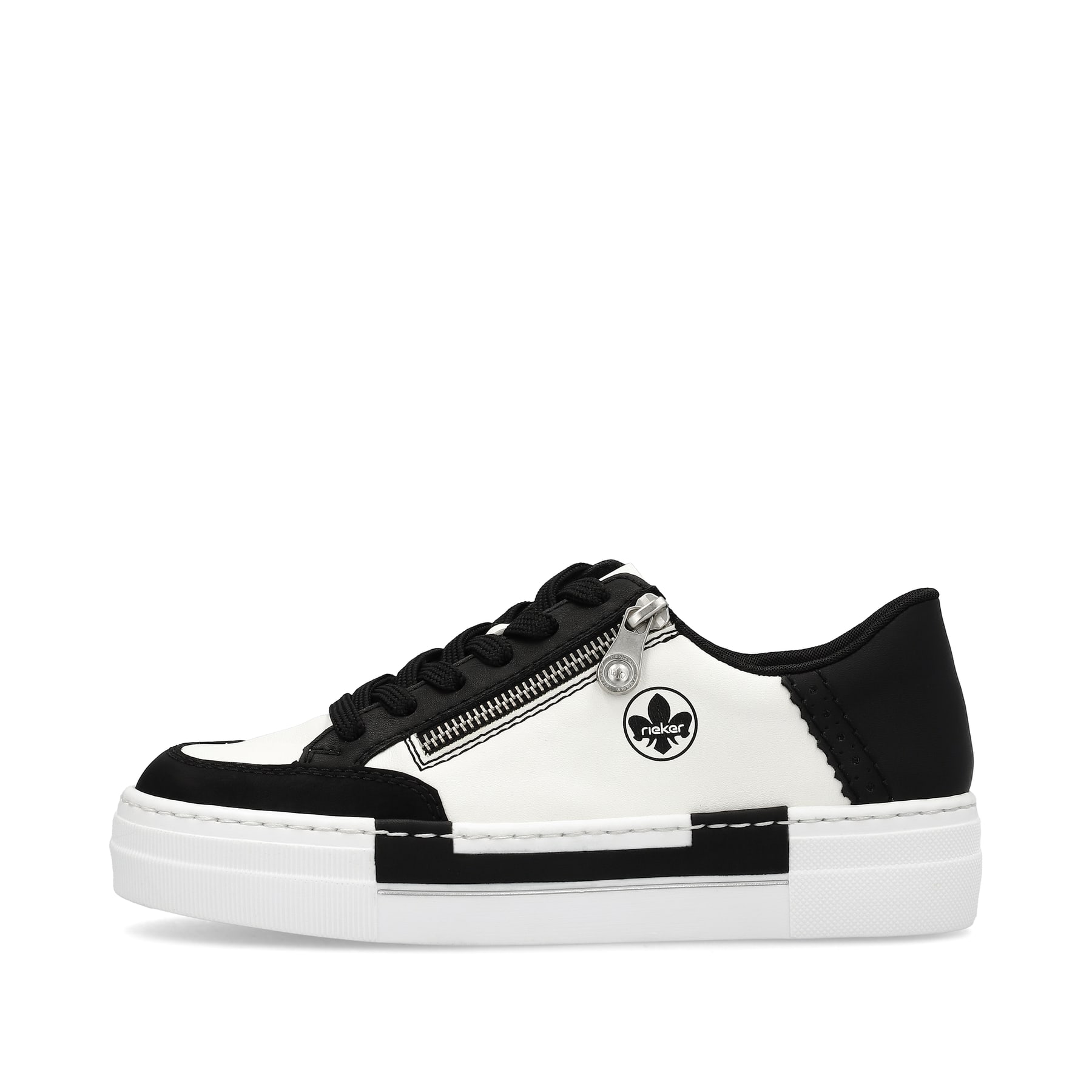 Rieker Damen Sneaker kristallweiss-tiefschwarz