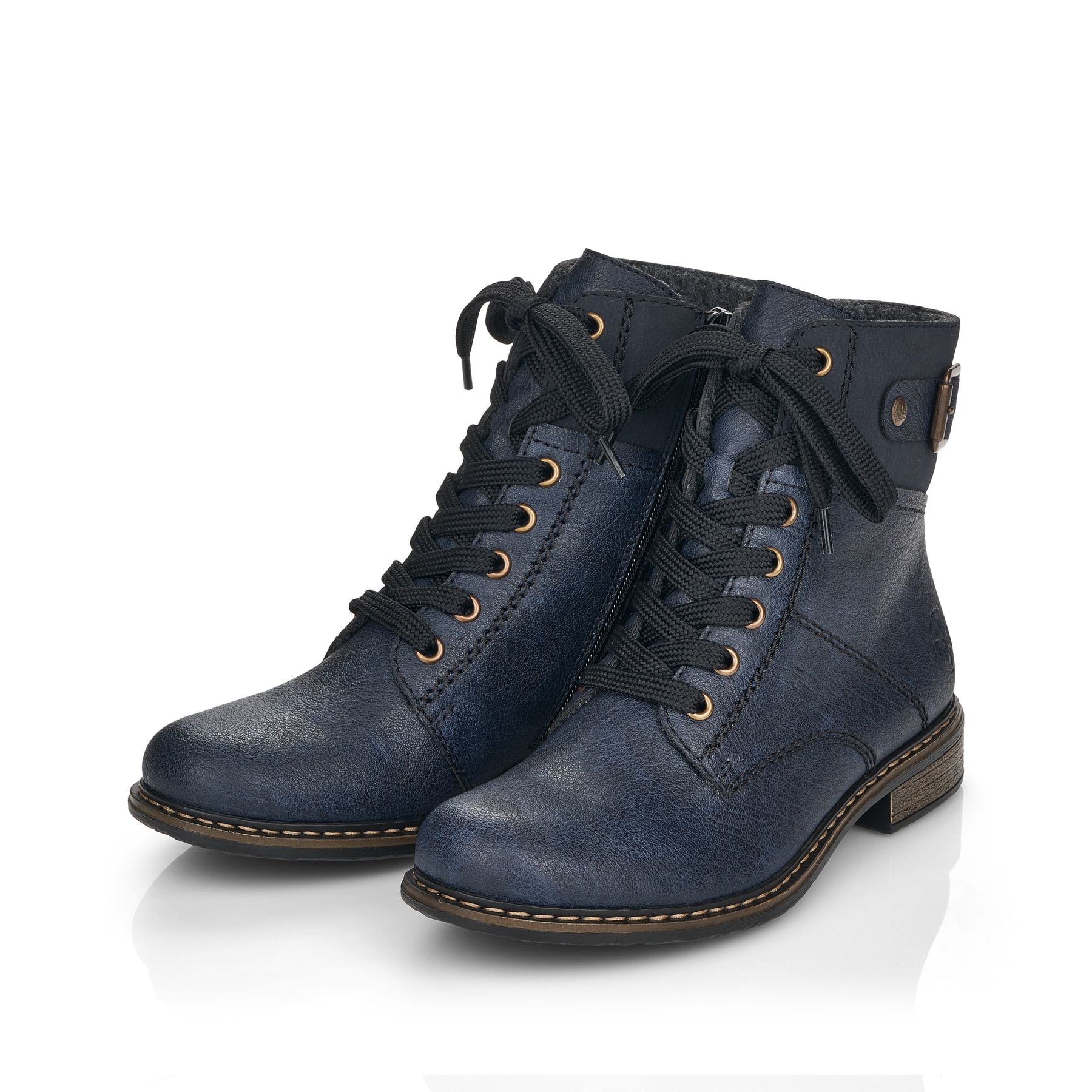 Rieker Damen Schnürstiefel ozeanblau