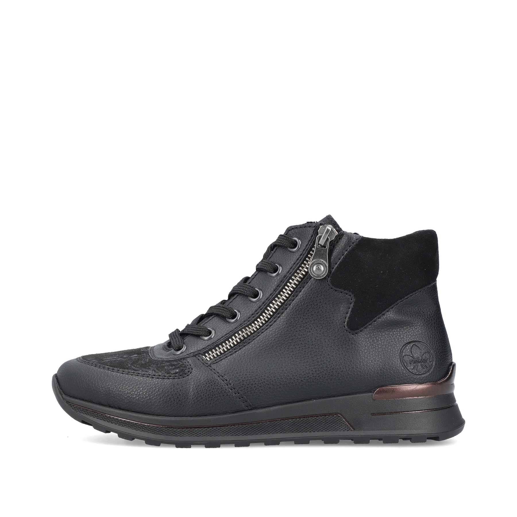 Rieker Damen Schnürstiefel tiefschwarz