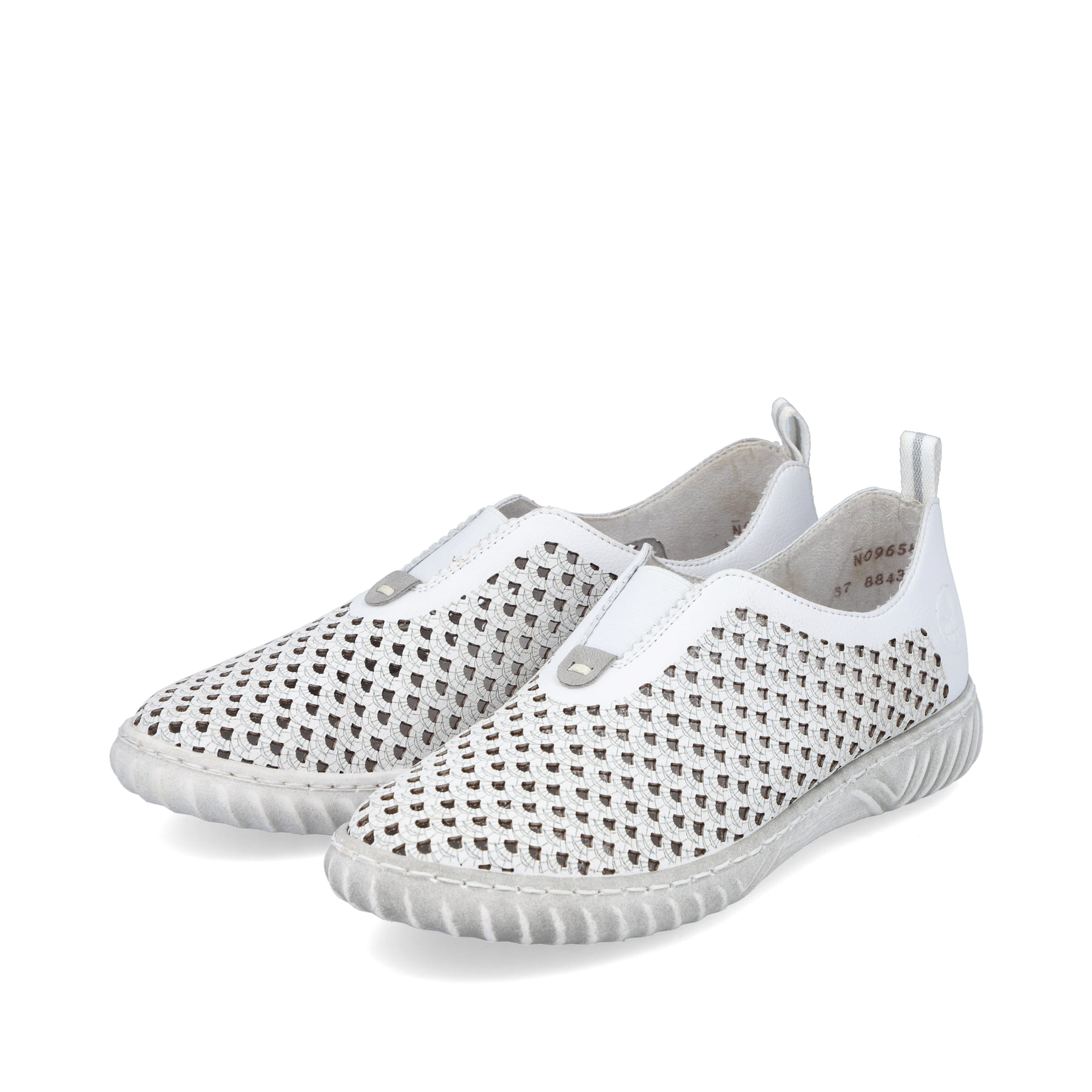 Rieker Damen Slipper grauweiß