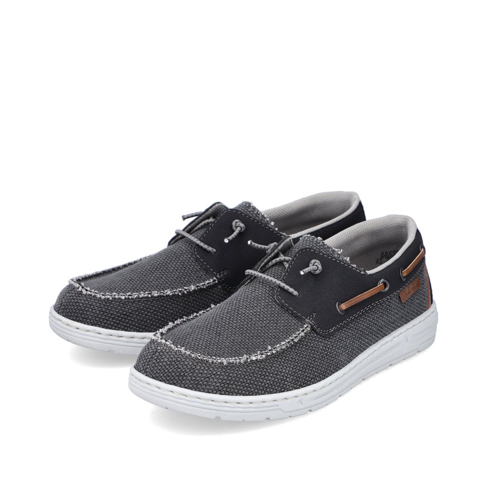 Rieker Herren Slipper asphaltschwarz