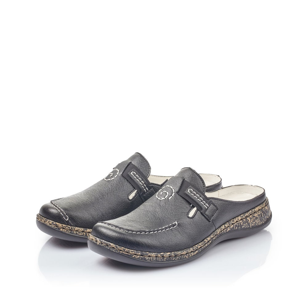 Rieker Damen Clogs graphitschwarz