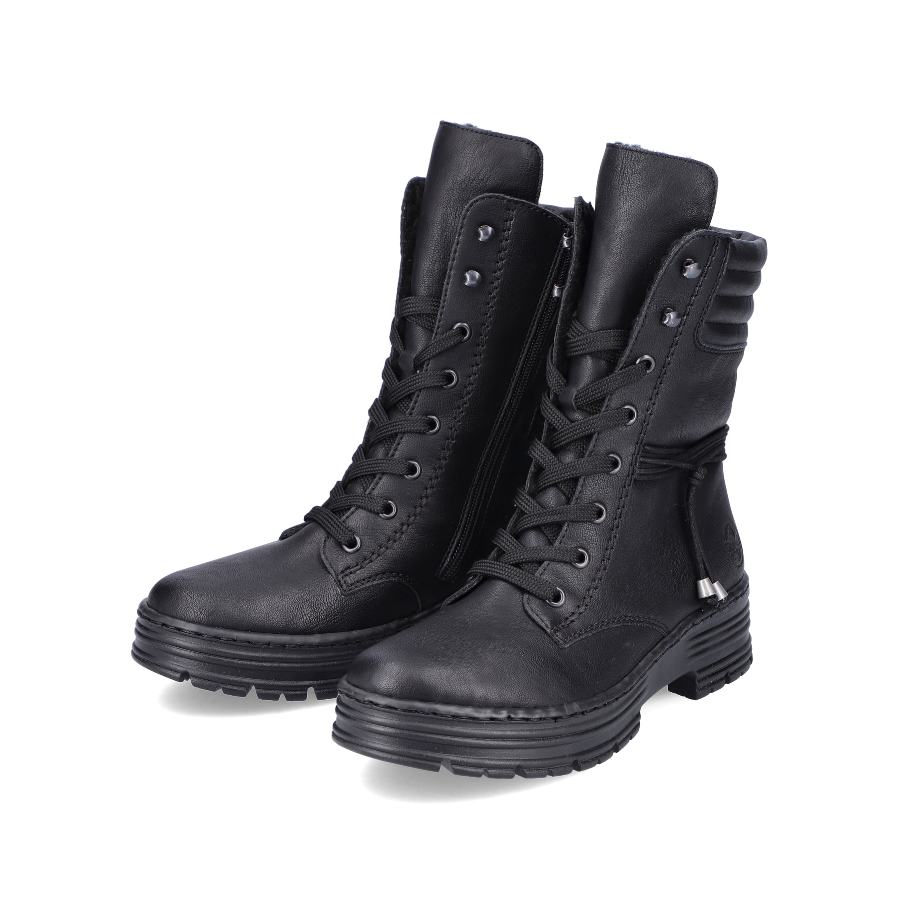 Rieker Damen Schnürstiefel tiefschwarz