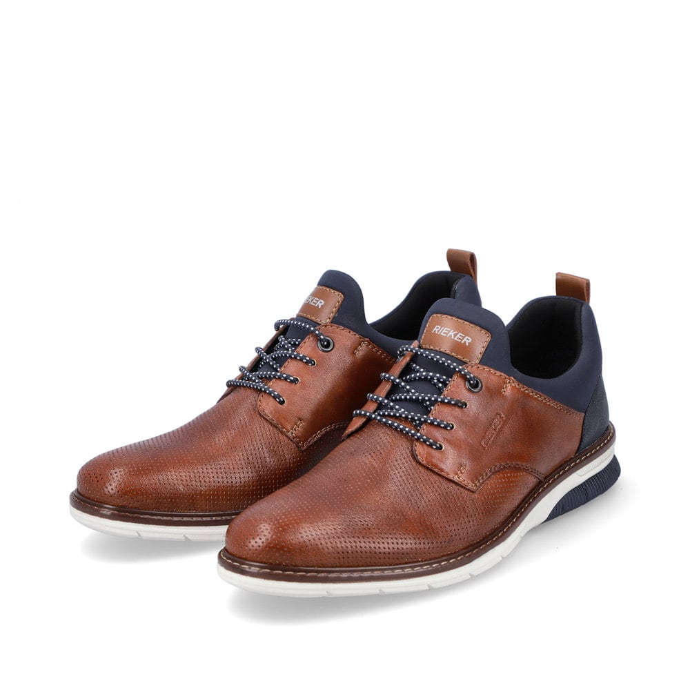 Rieker Herren Slipper karamellbraun-pazifikblau