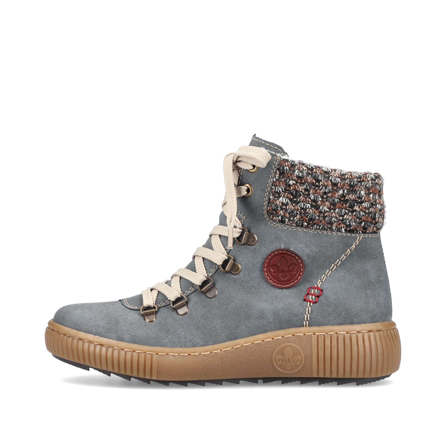 Rieker Damen Schnürstiefel ozeanblau