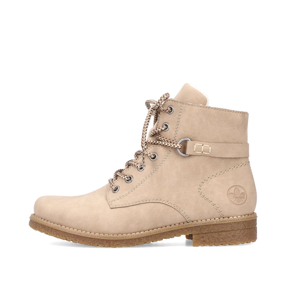 Rieker Damen Schnürstiefel sandbeige