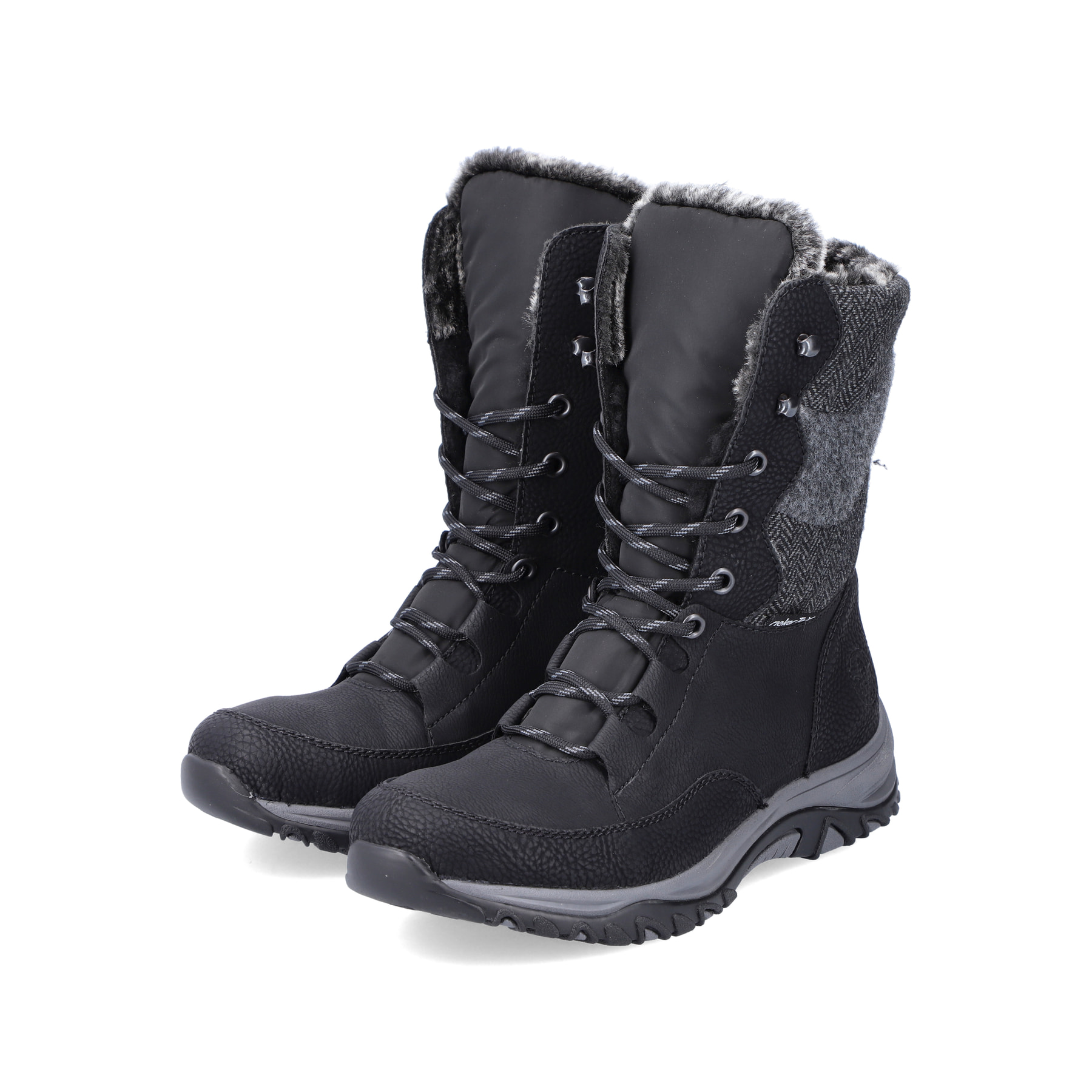 Rieker Damen Schnürstiefel tiefschwarz