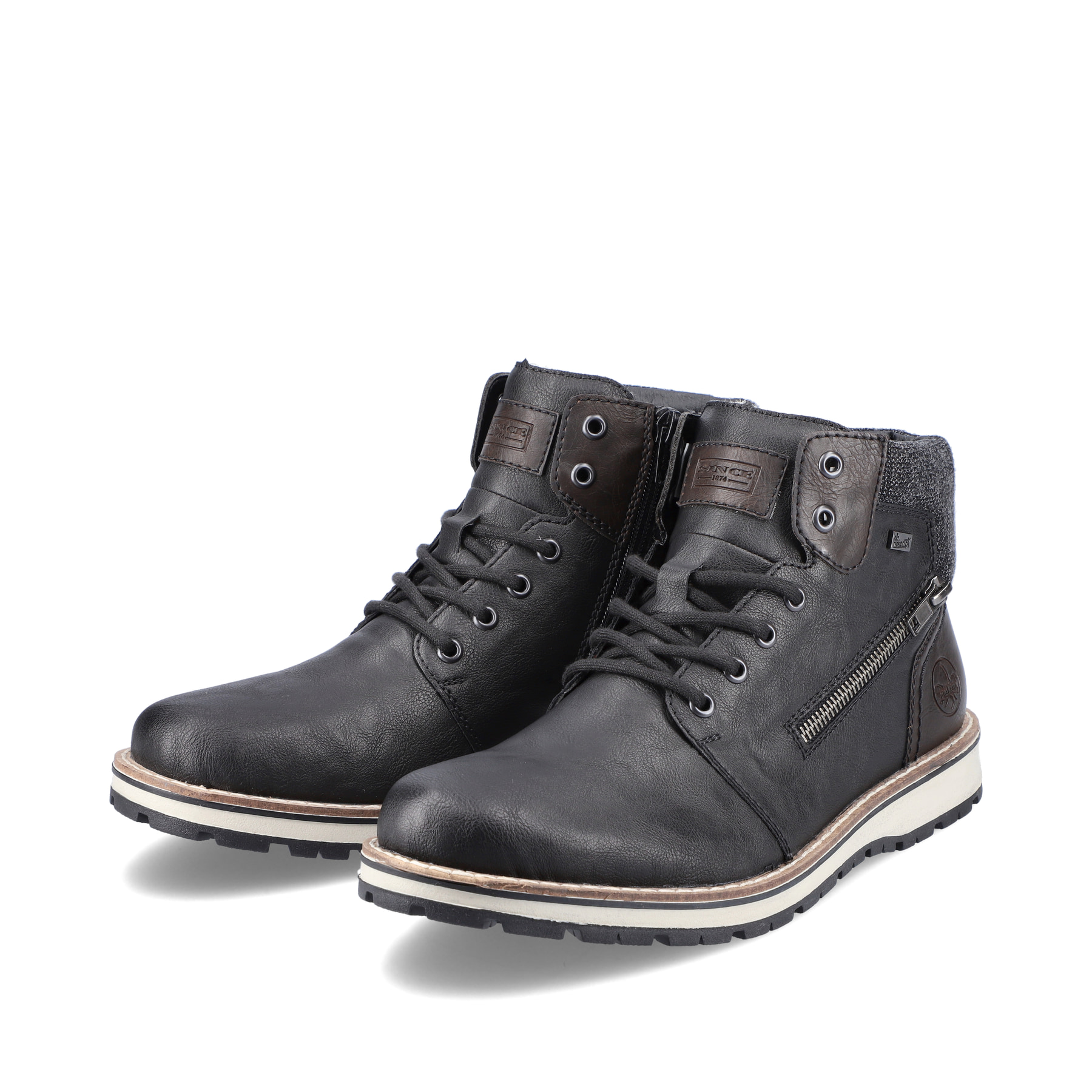 Rieker Herren Schnürstiefel asphaltschwarz