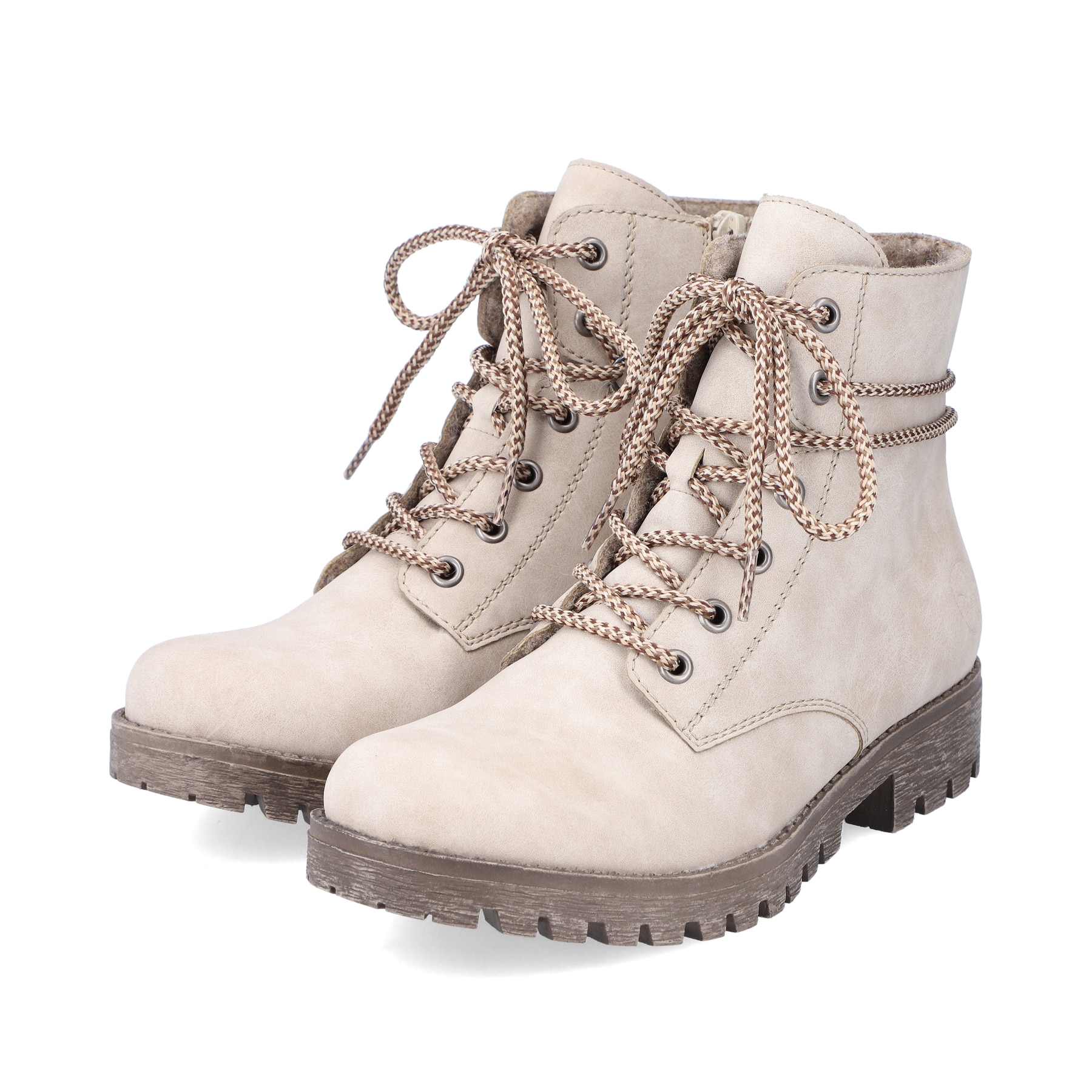 Rieker Damen Schnürstiefel hellbeige