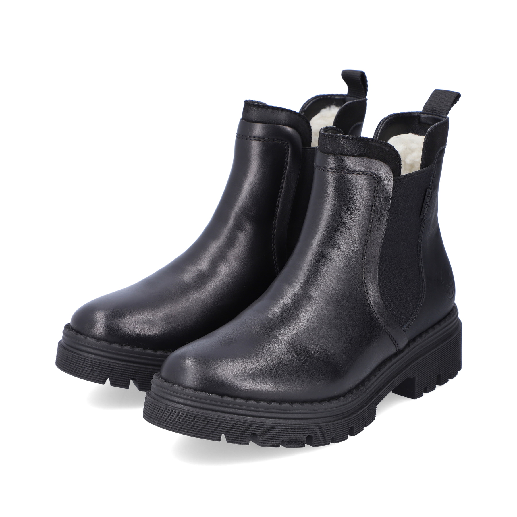 Rieker Damen Chelsea Boots glanzschwarz
