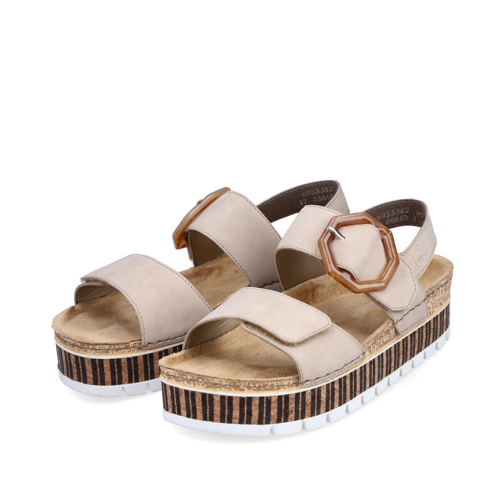 Rieker Damen Riemchensandalen sandbeige