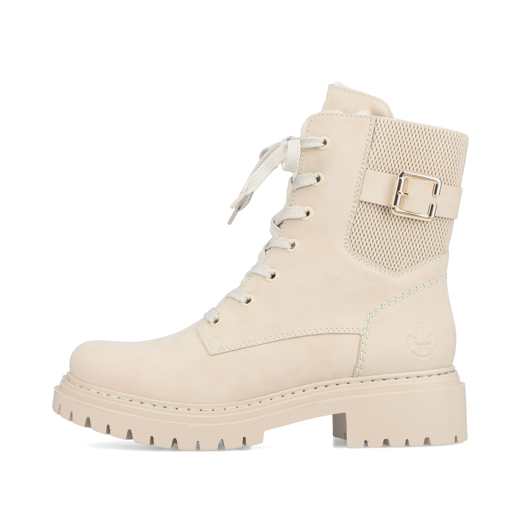 Rieker Damen Biker Boots cremebeige