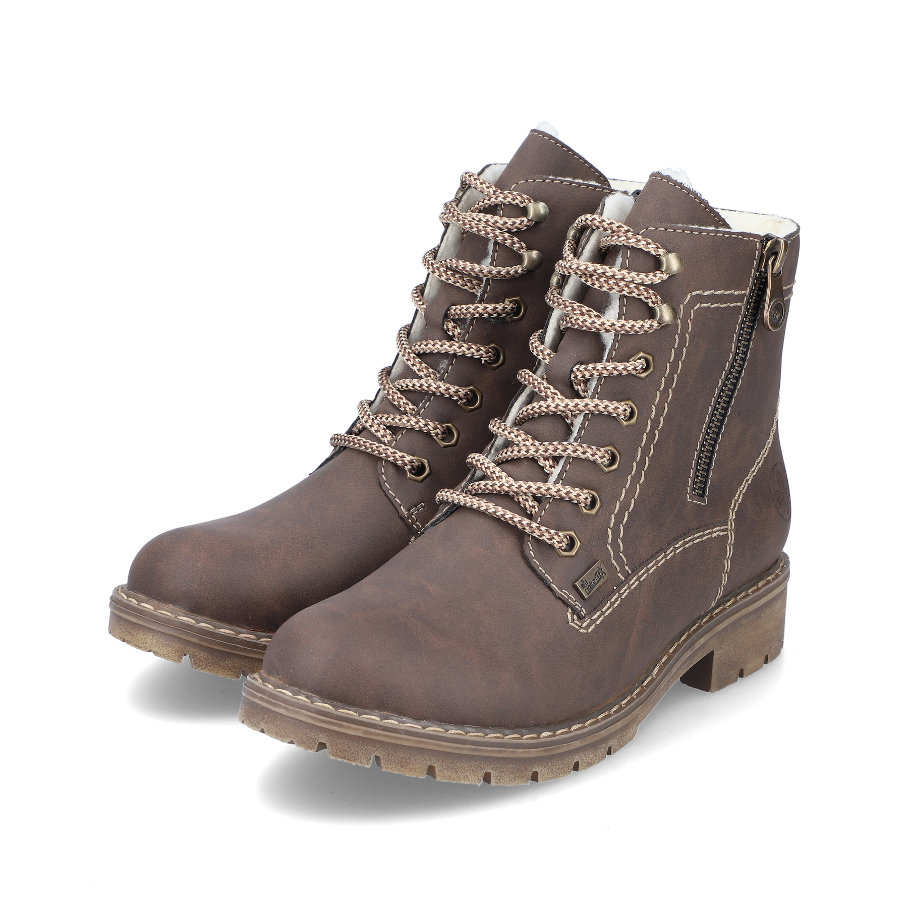 Rieker Damen Schnürstiefel schokobraun