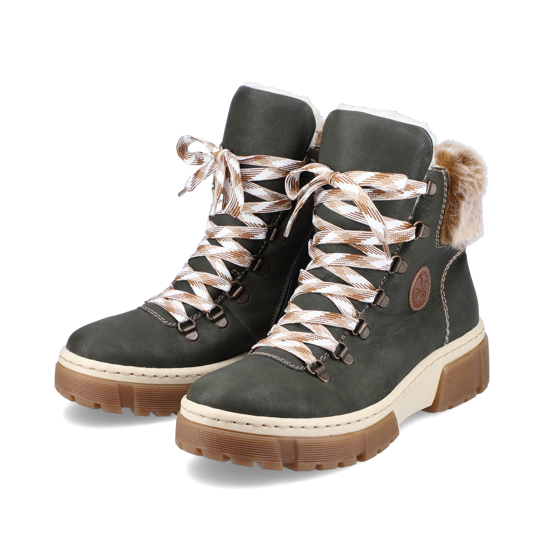 Rieker Damen Schnürstiefel moosgrün