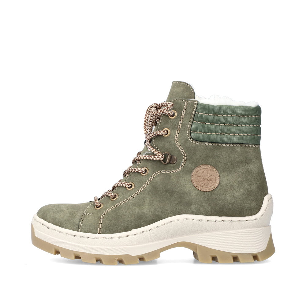 Rieker Damen Schnürstiefel laubgrün