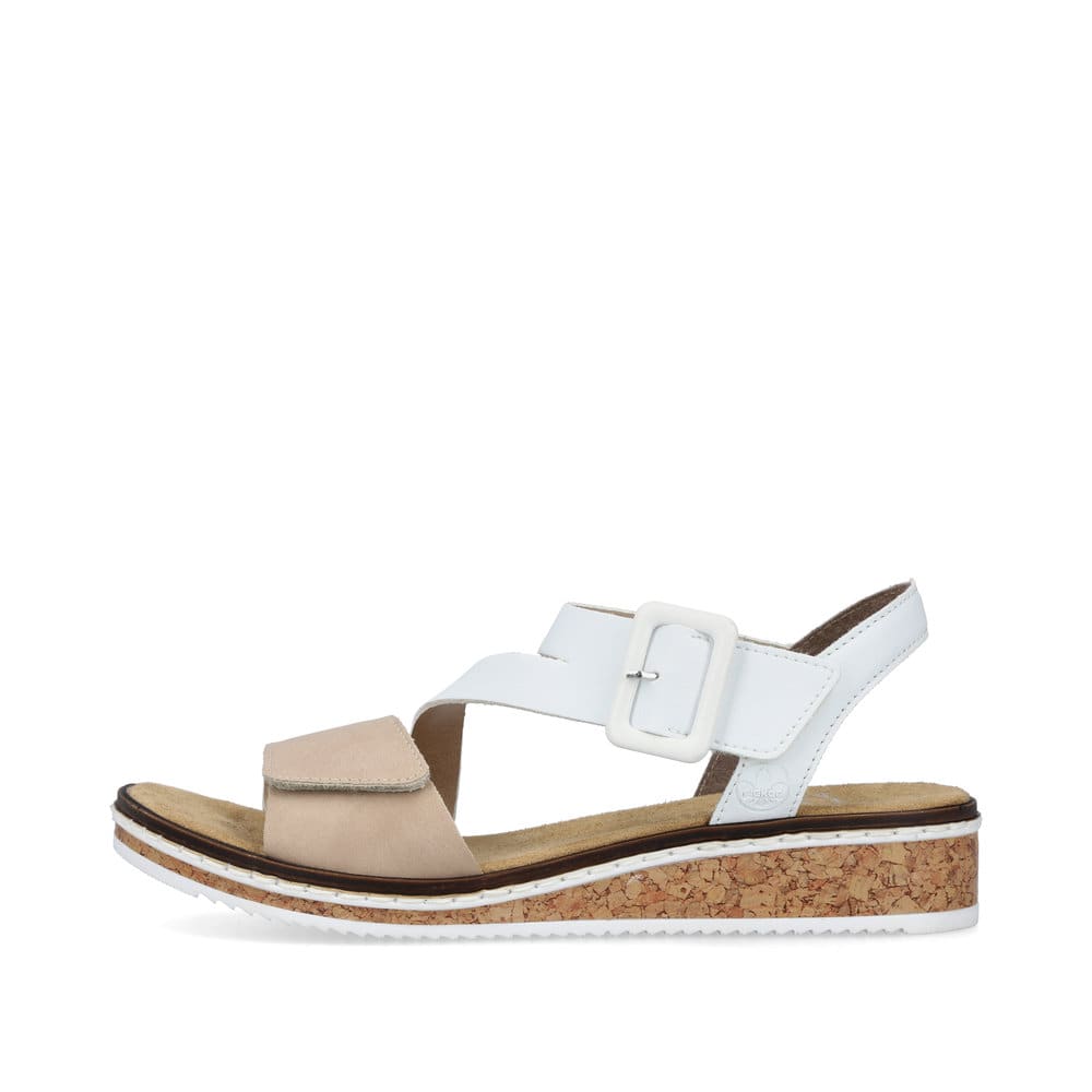 Rieker Damen Keilsandaletten edelweiß-champagnerbeige