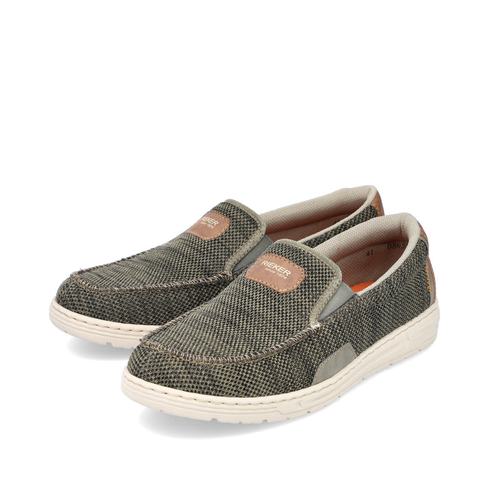 Rieker Herren Slipper grüngrau