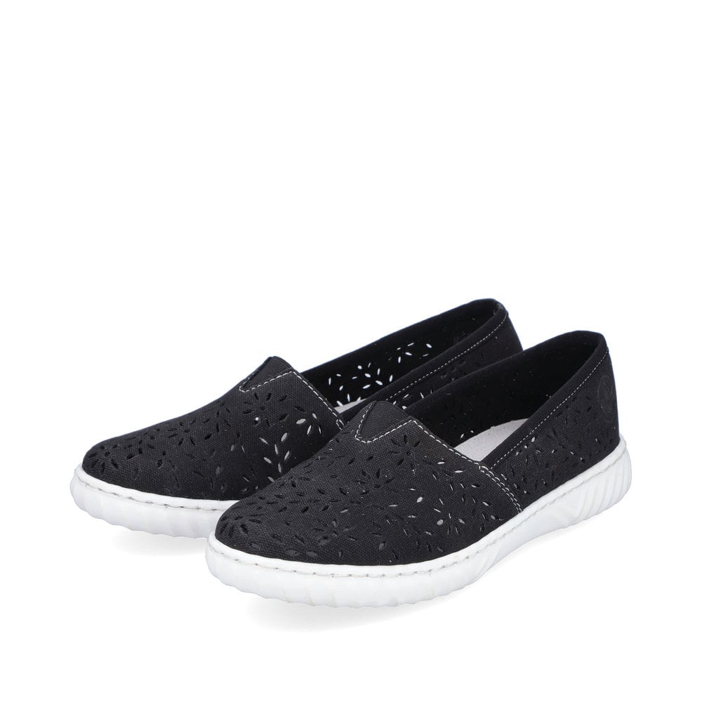 Rieker Damen Ballerinas nachtschwarz