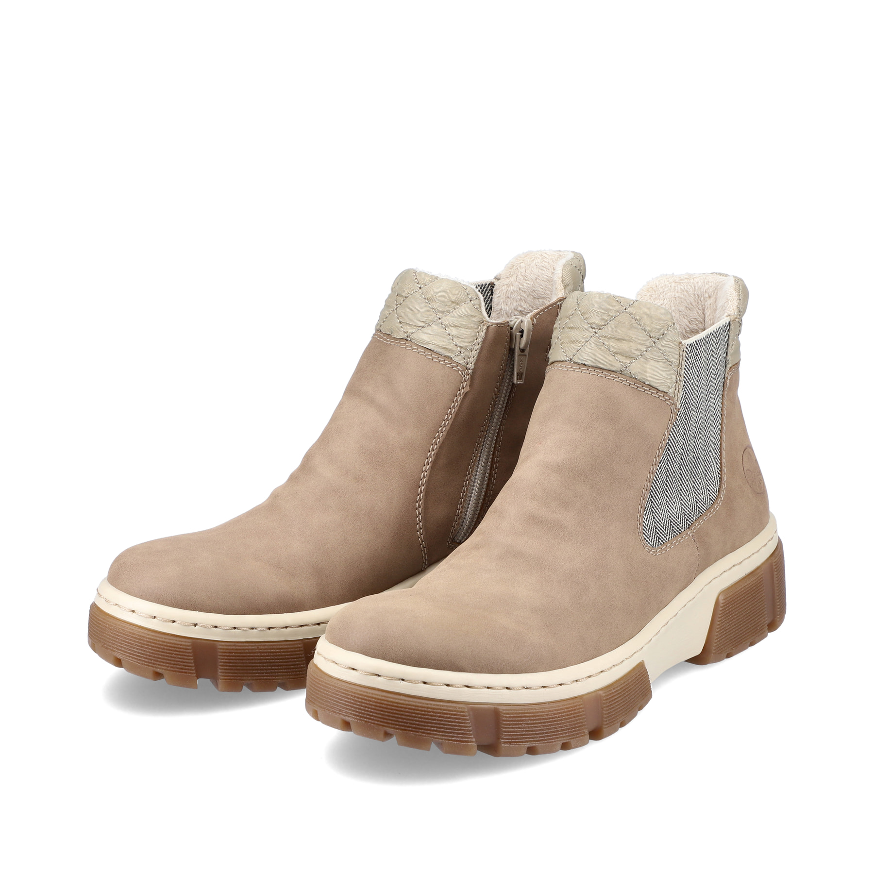 Rieker Damen Chelsea Boots cremebeige