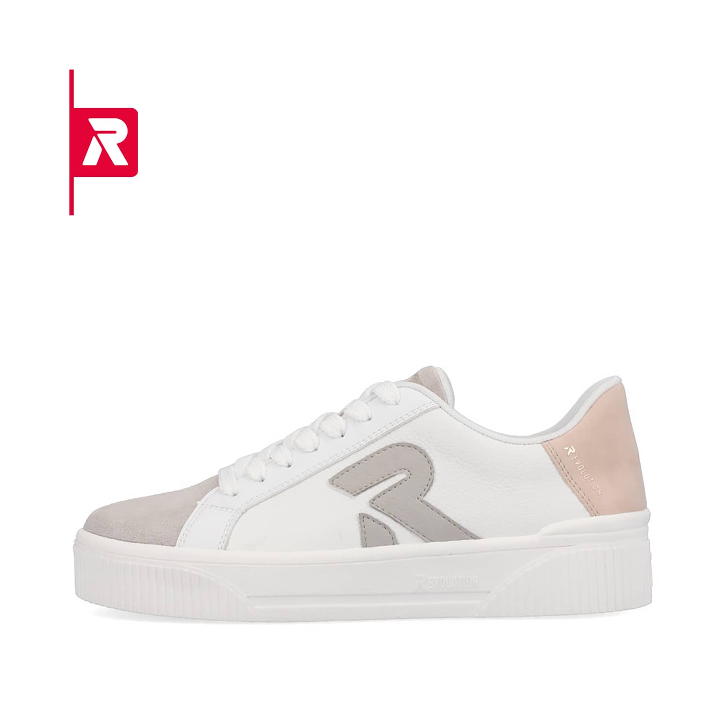 Rieker EVOLUTION Damen Sneaker vanilla-white stone-grey