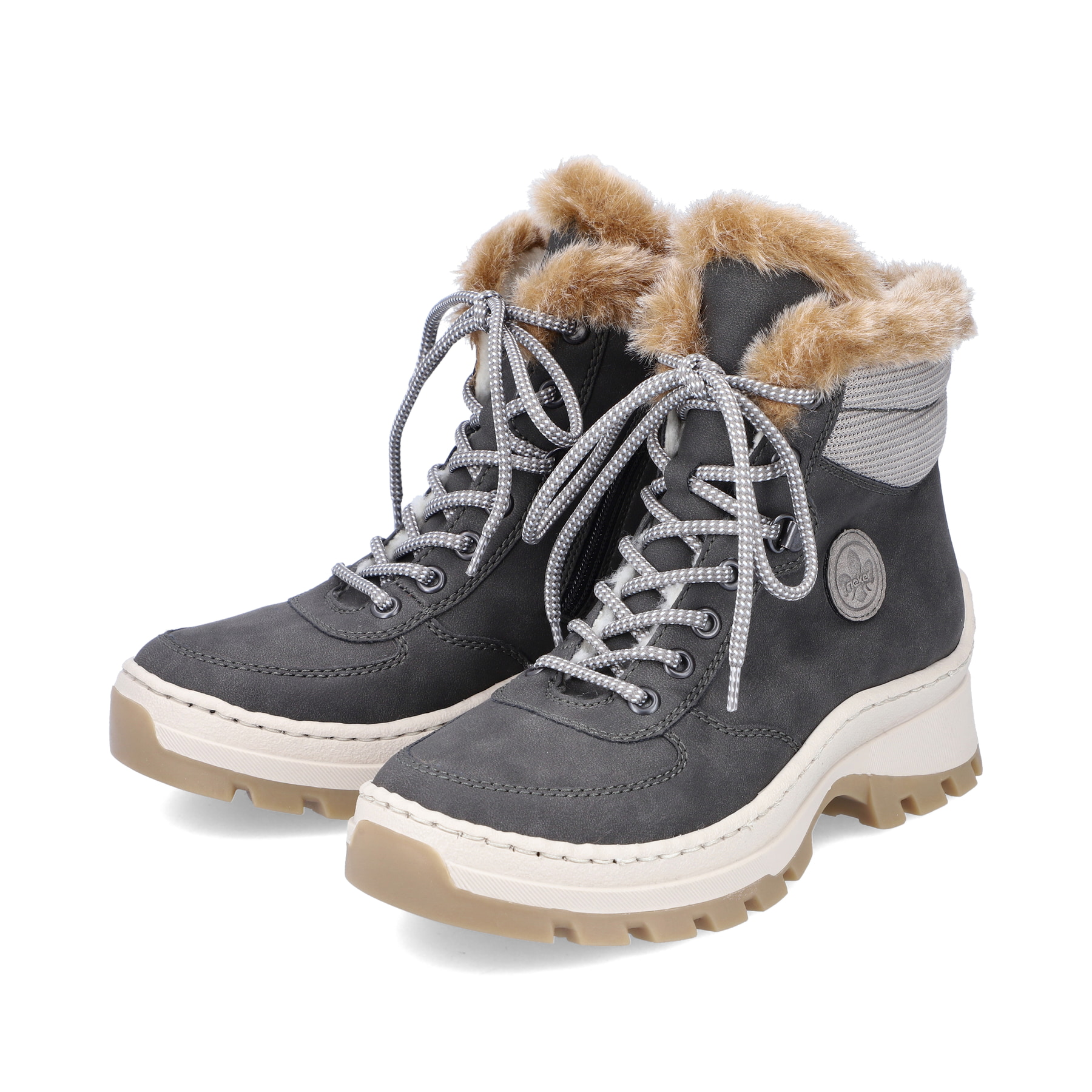 Rieker Damen Schnürstiefel granitgrau