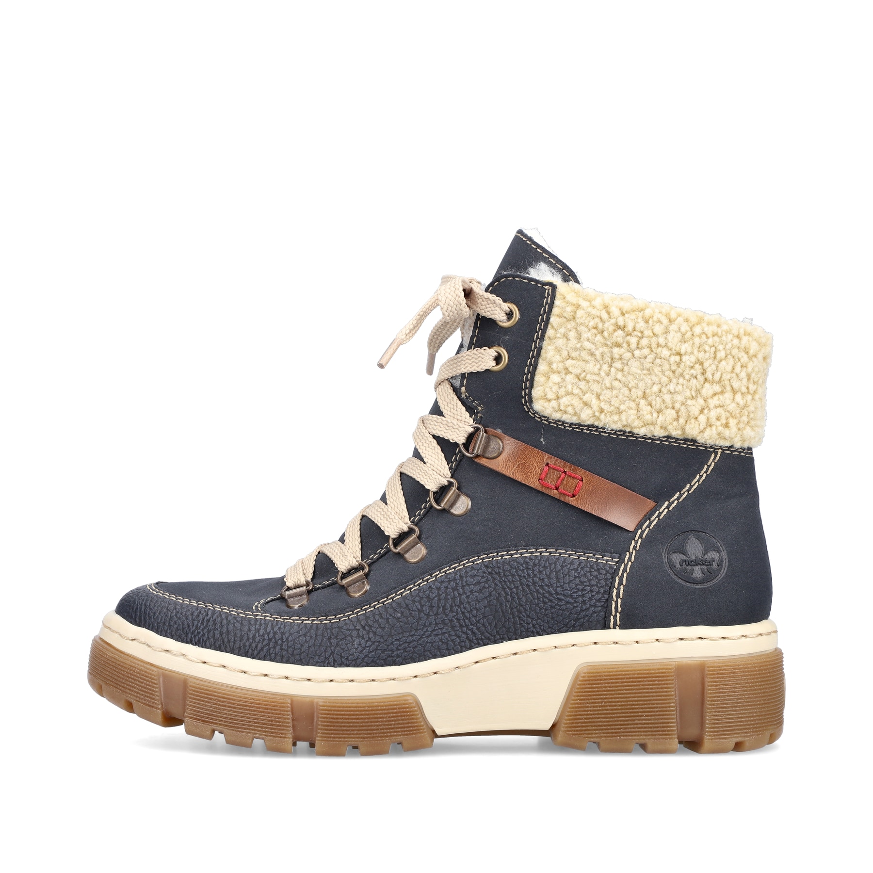 Rieker Damen Schnürstiefel meeresblau