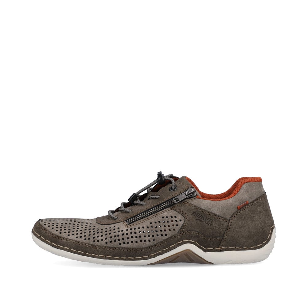 Rieker Herren Slipper olivbraun-orange