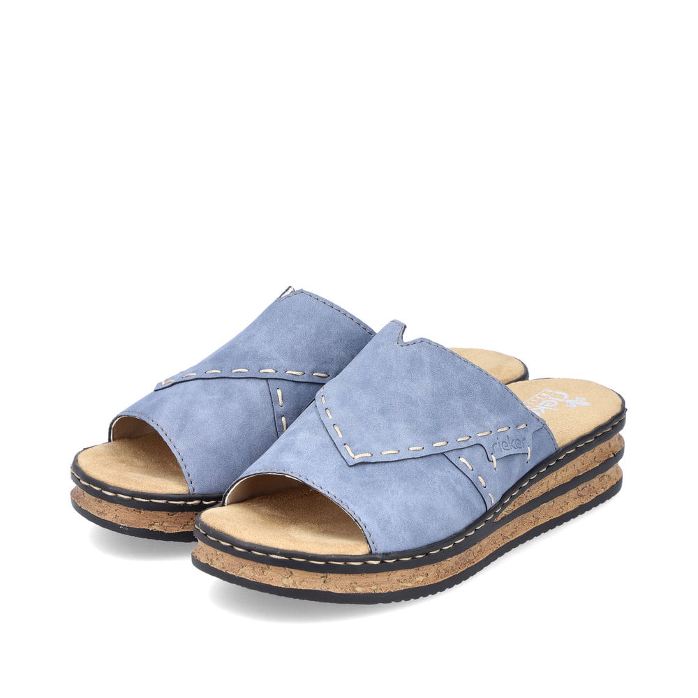 Rieker Damen Pantoletten himmelblau