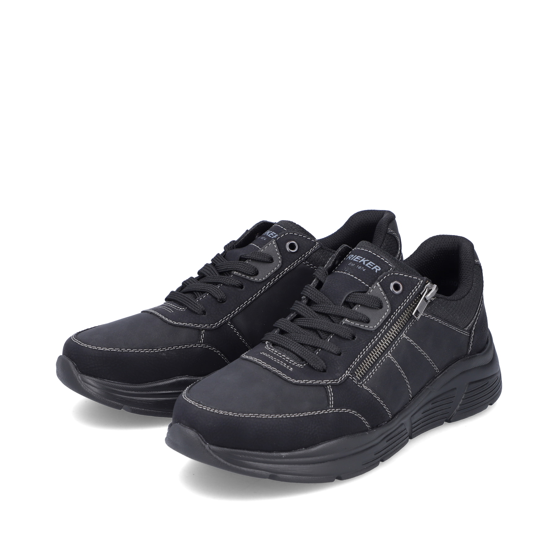Rieker Herren Schnürschuhe asphaltschwarz