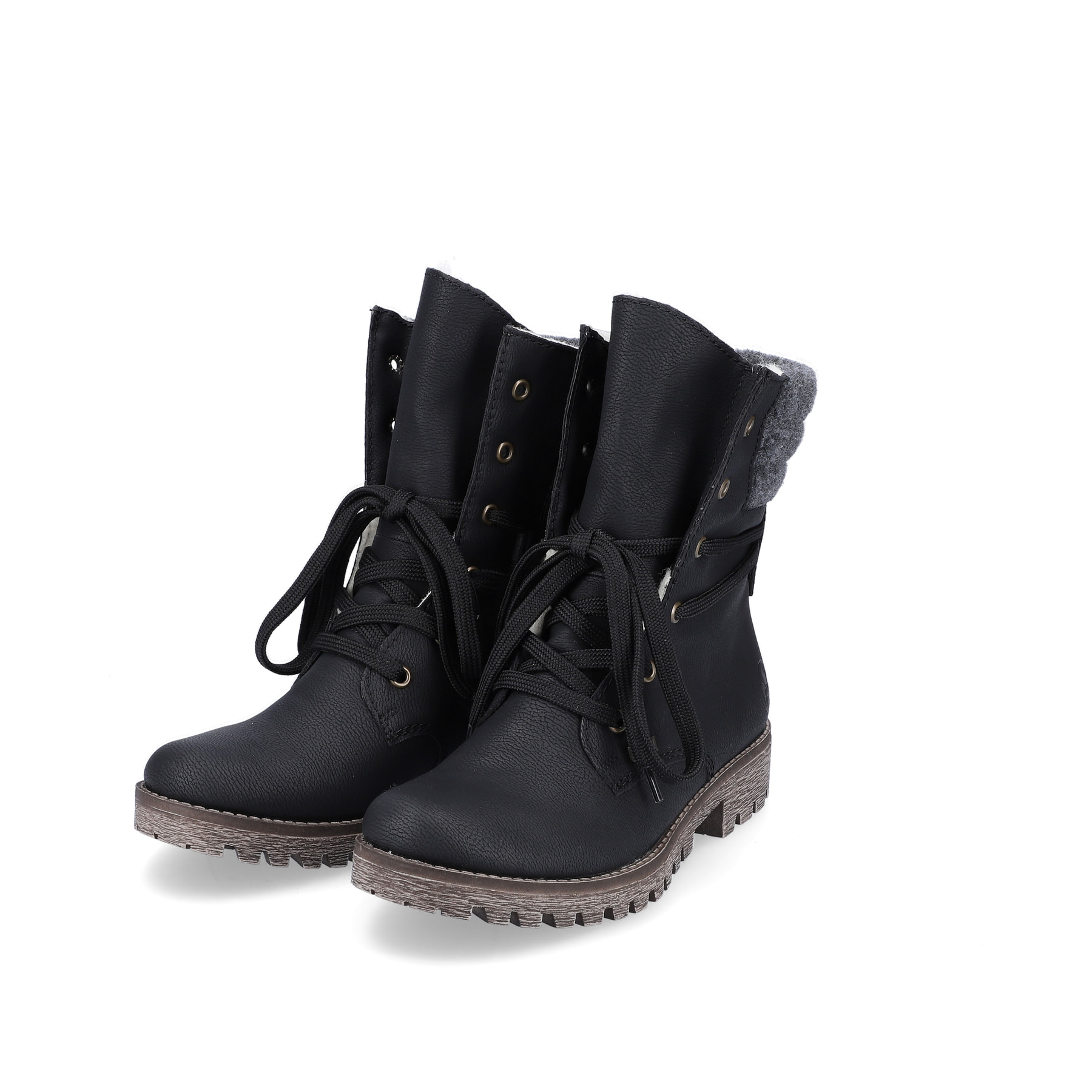 Rieker Damen Schnürstiefel tiefschwarz