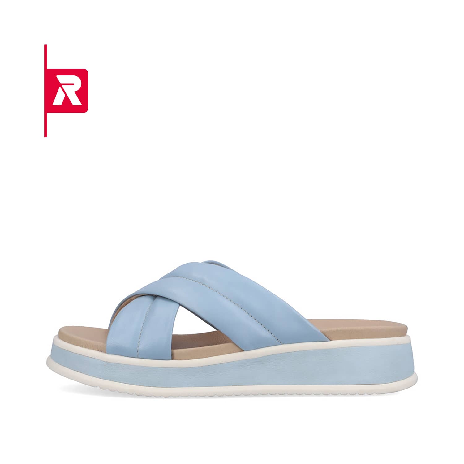 Rieker EVOLUTION Damen Pantoletten light summer blue