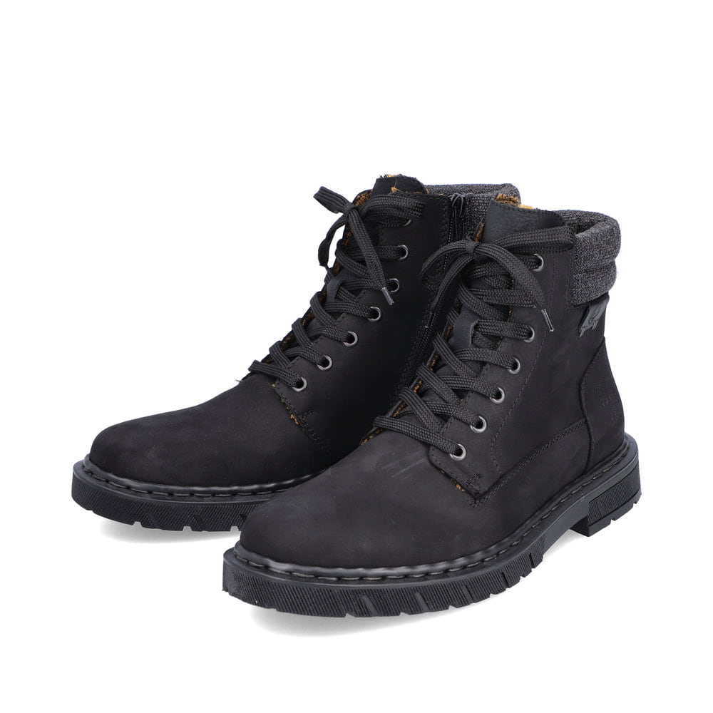 Rieker Herren Schnürstiefel tiefschwarz