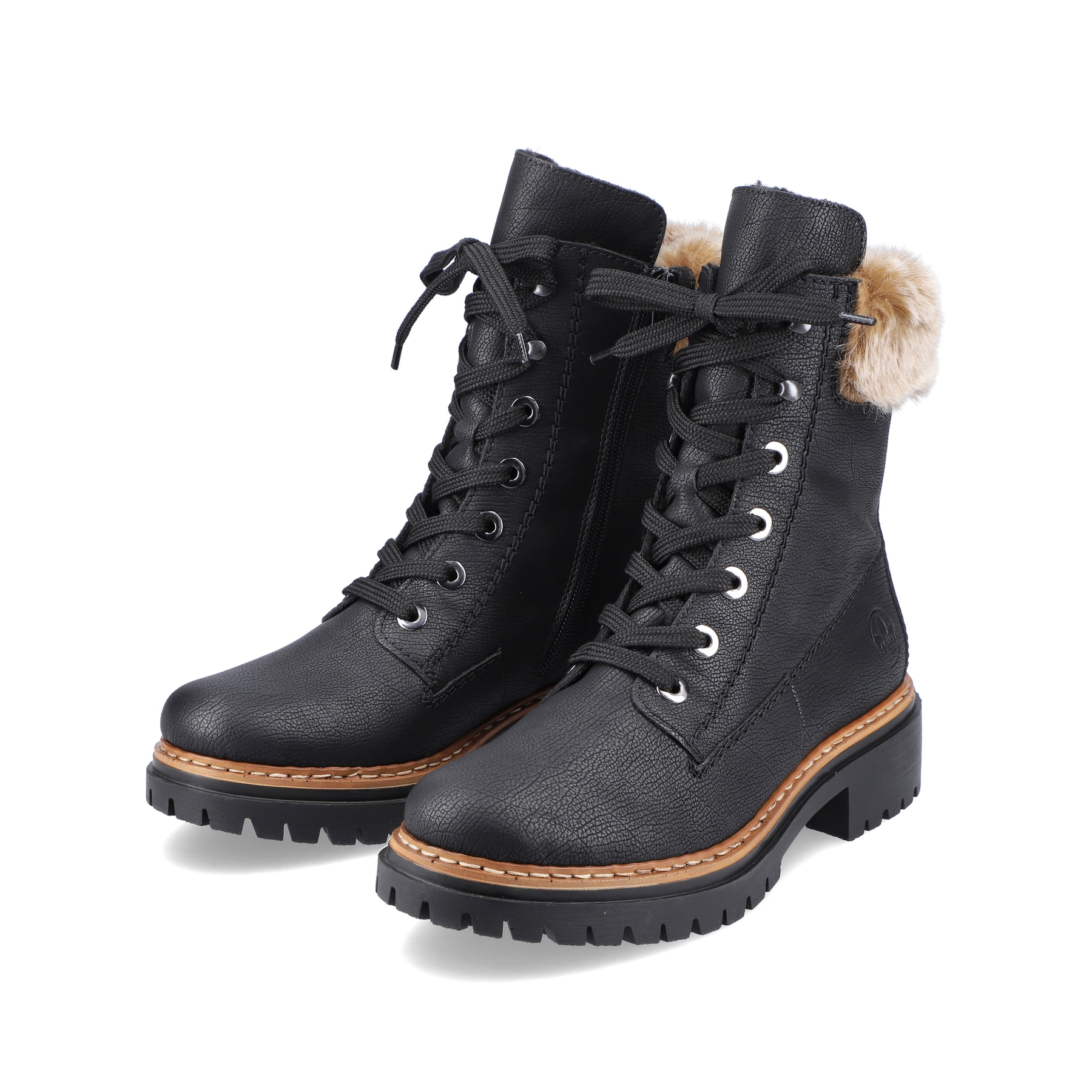 Rieker Damen Schnürstiefel tiefschwarz