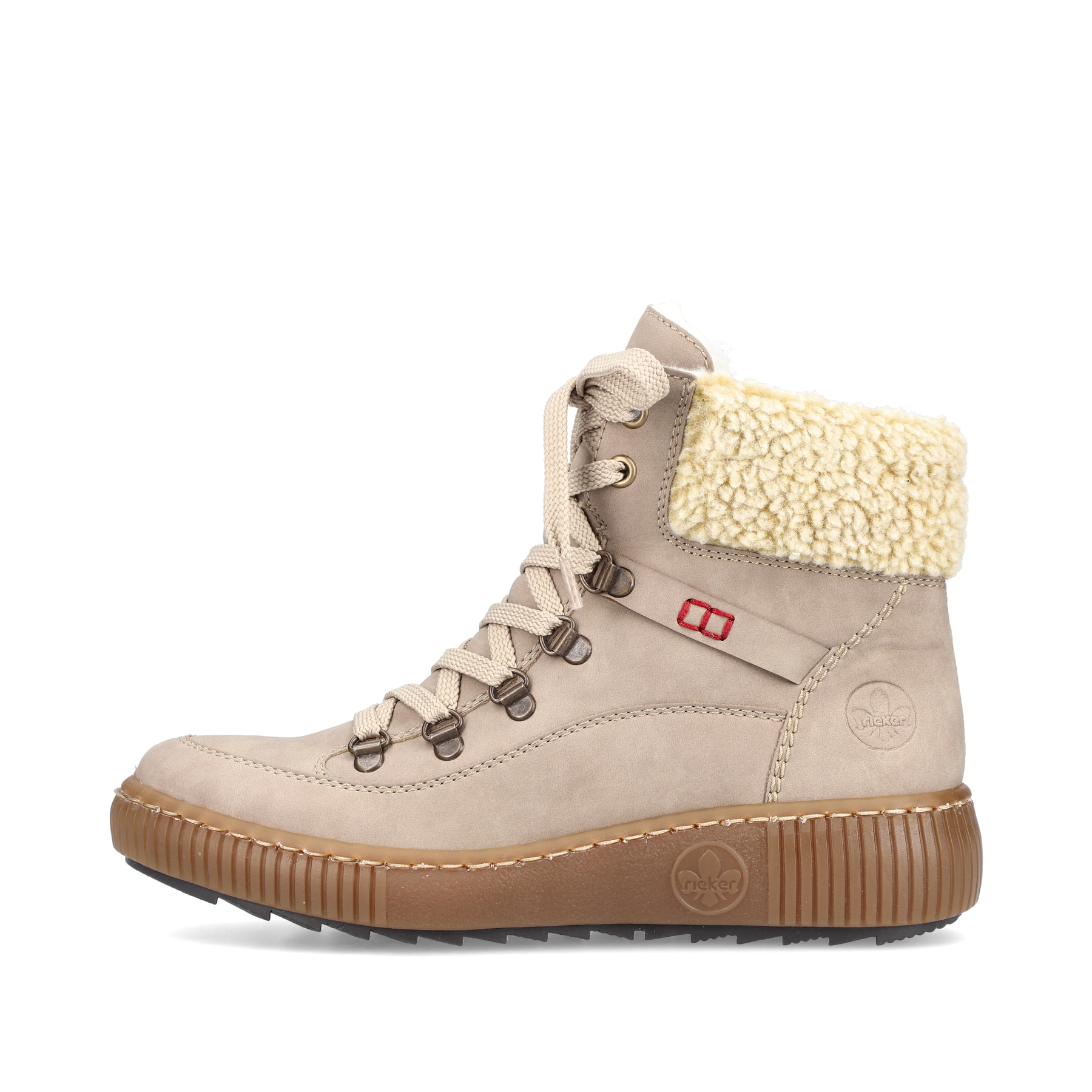 Rieker Damen Schnürstiefel cremebeige