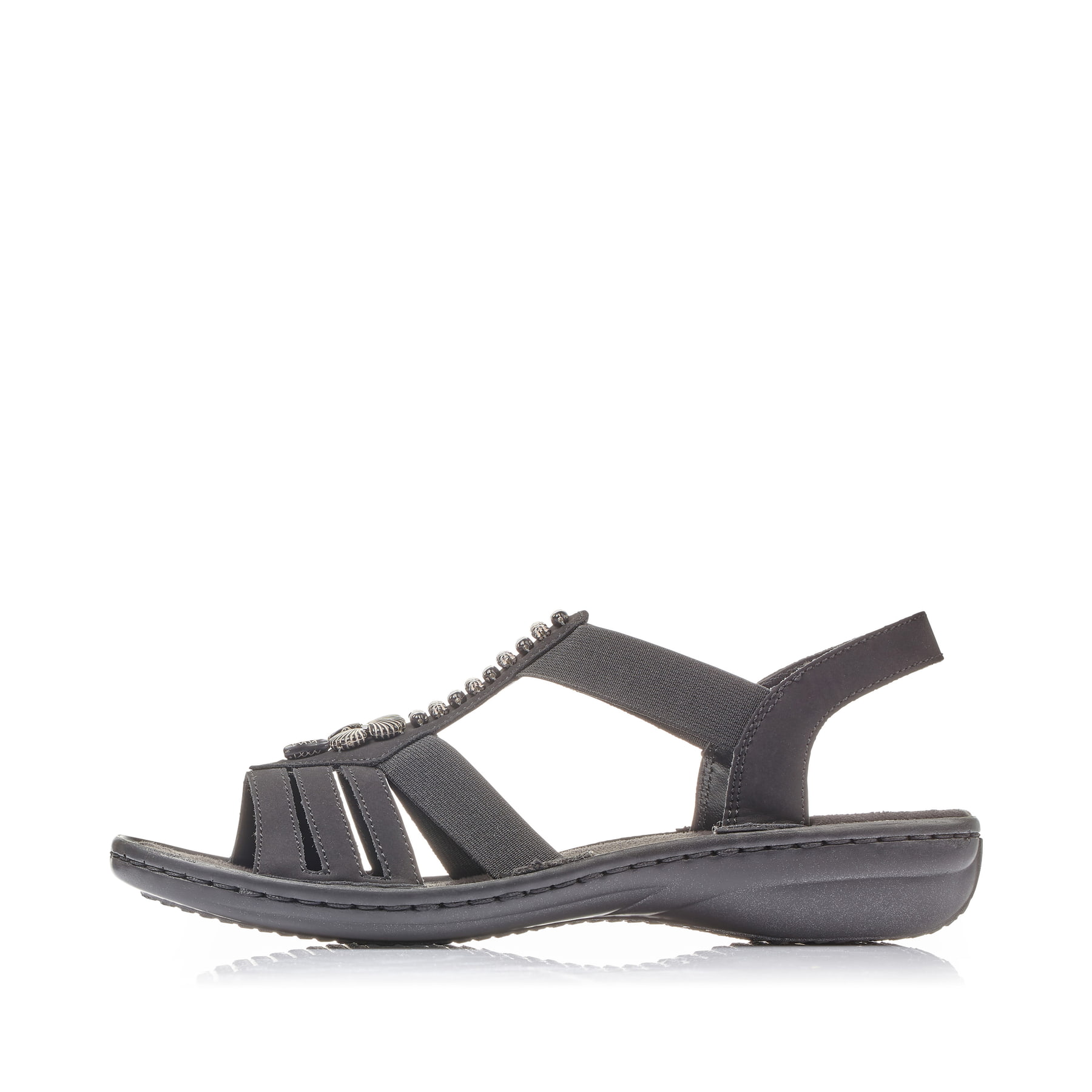 Rieker Damen Riemchensandalen tiefschwarz