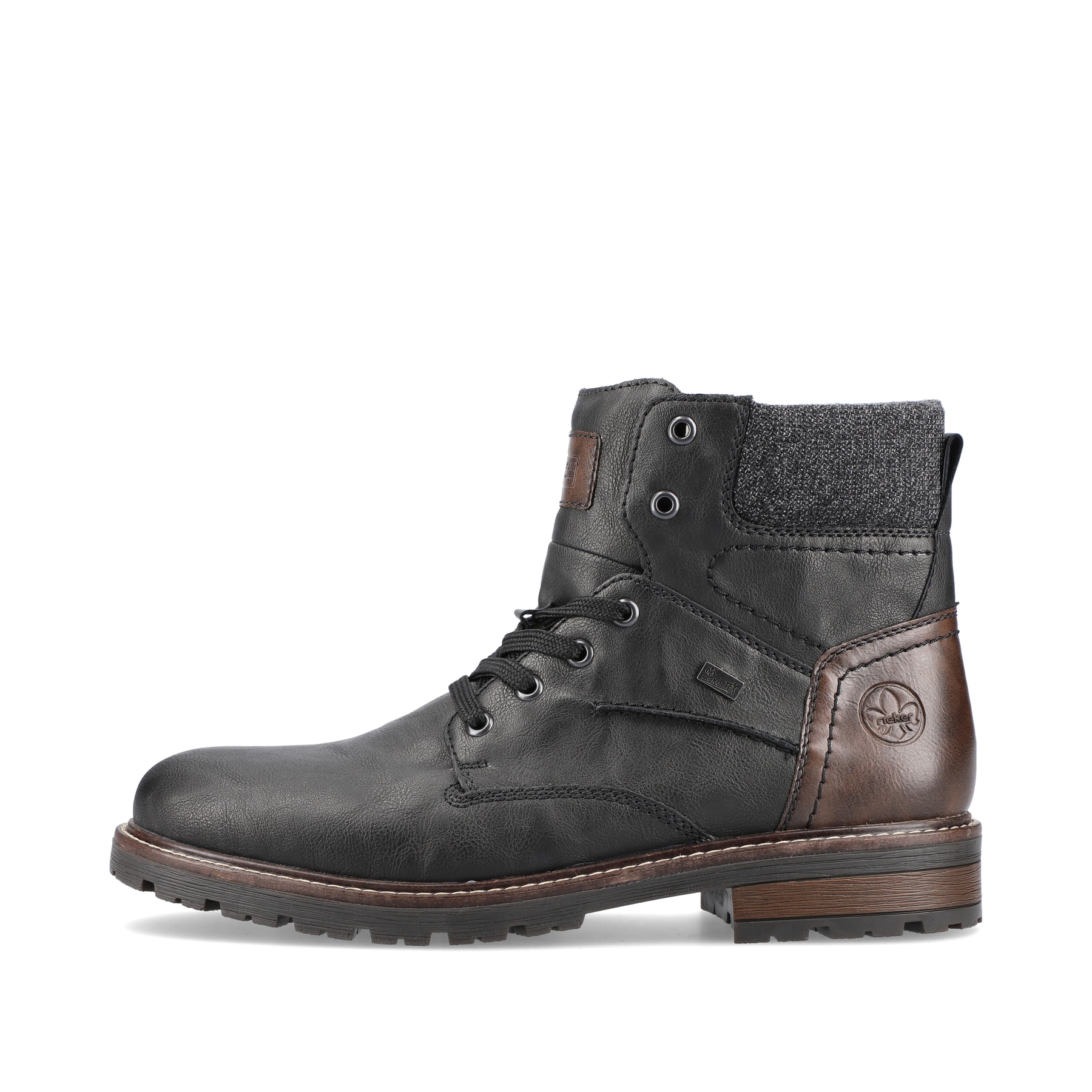Rieker Herren Schnürstiefel tiefschwarz