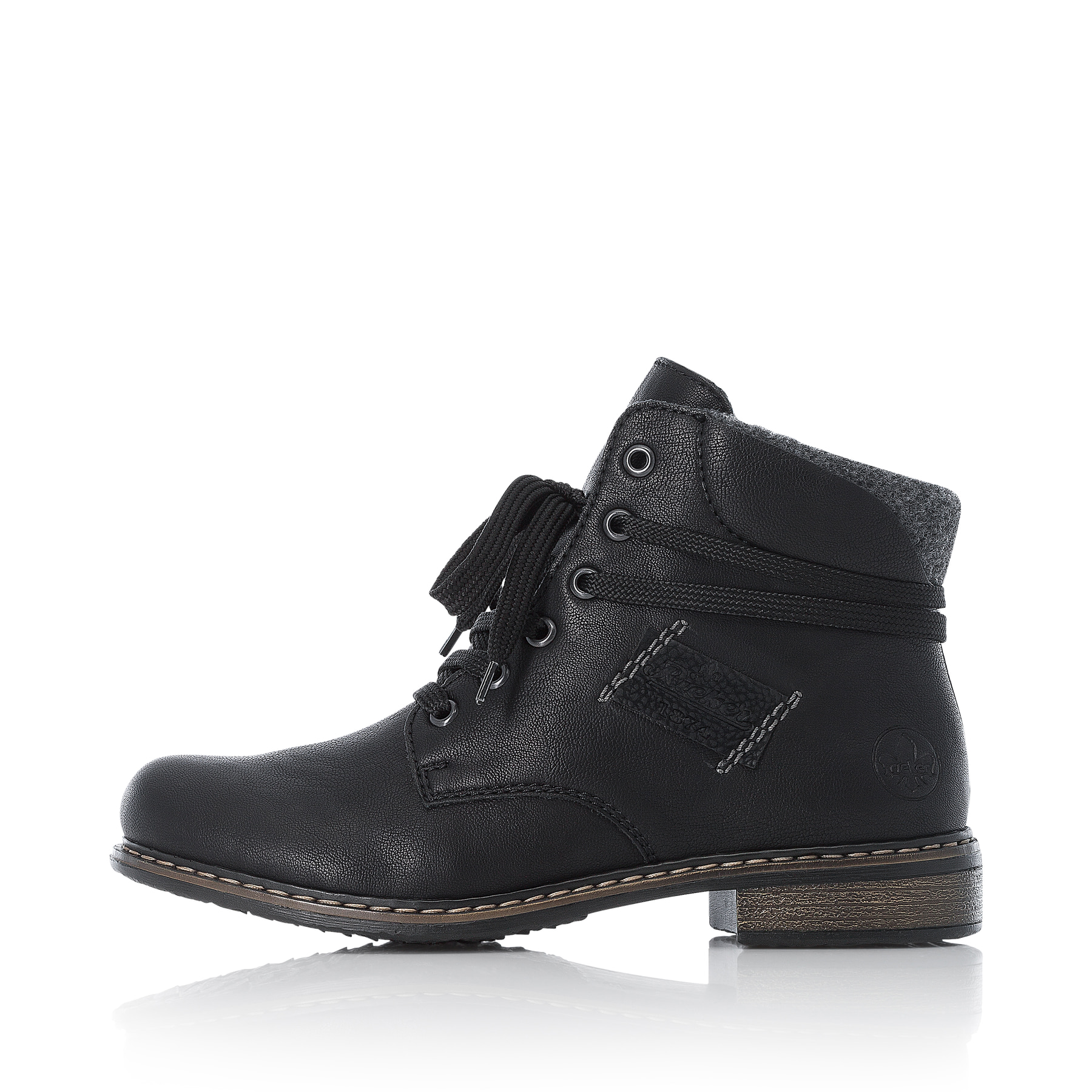 Rieker Damen Schnürstiefel asphaltschwarz