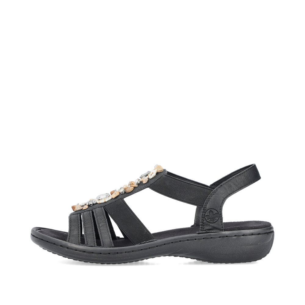 Rieker Damen Riemchensandalen asphaltschwarz