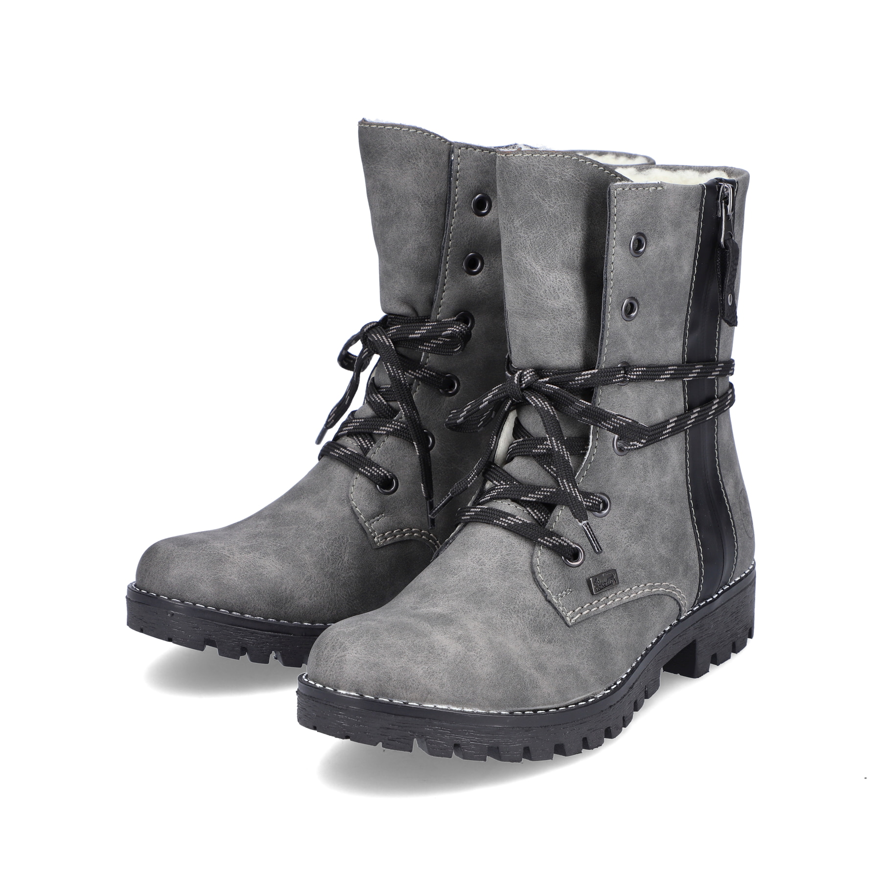 Rieker Damen Biker Boots platingrau