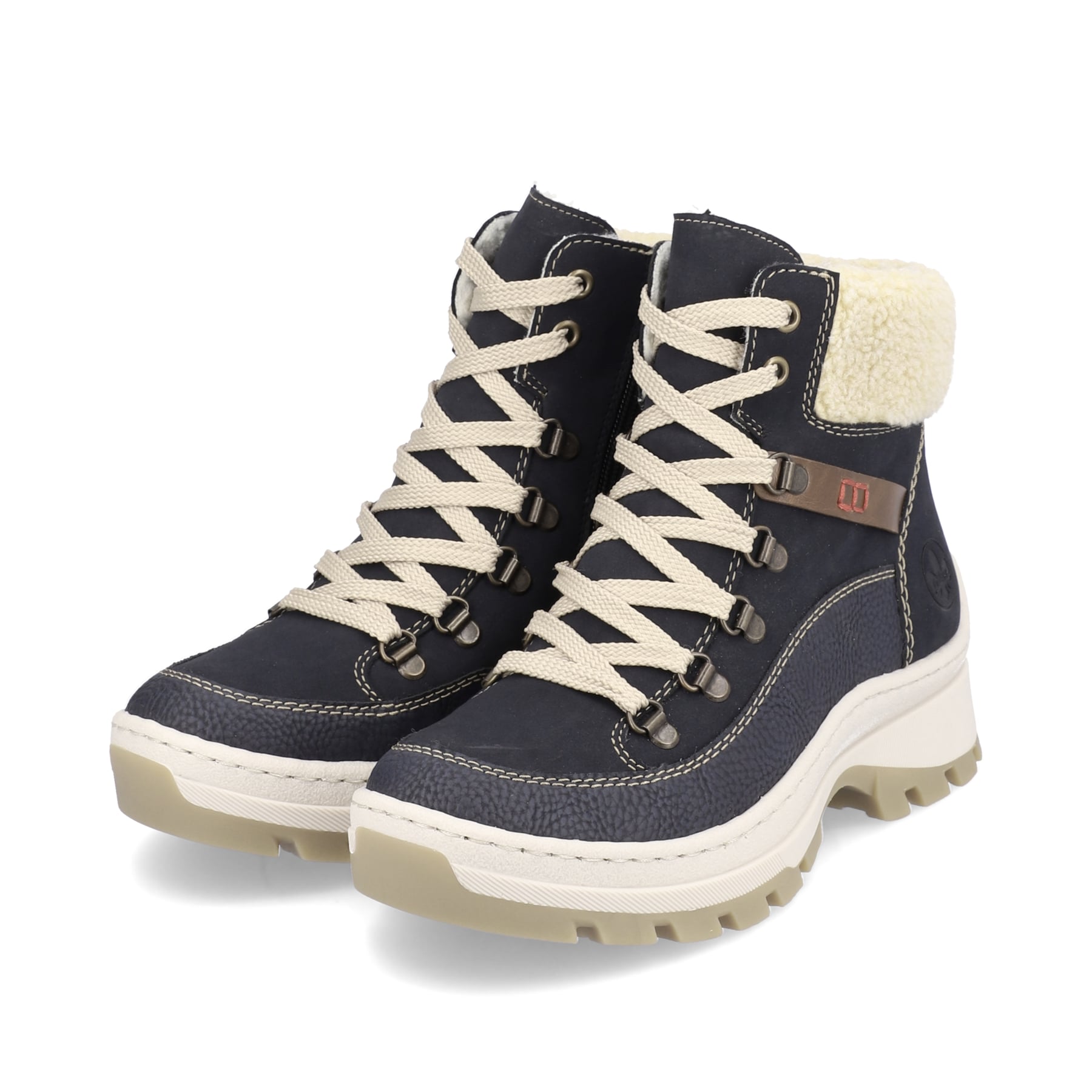 Rieker Damen Schnürstiefel dunkelblau