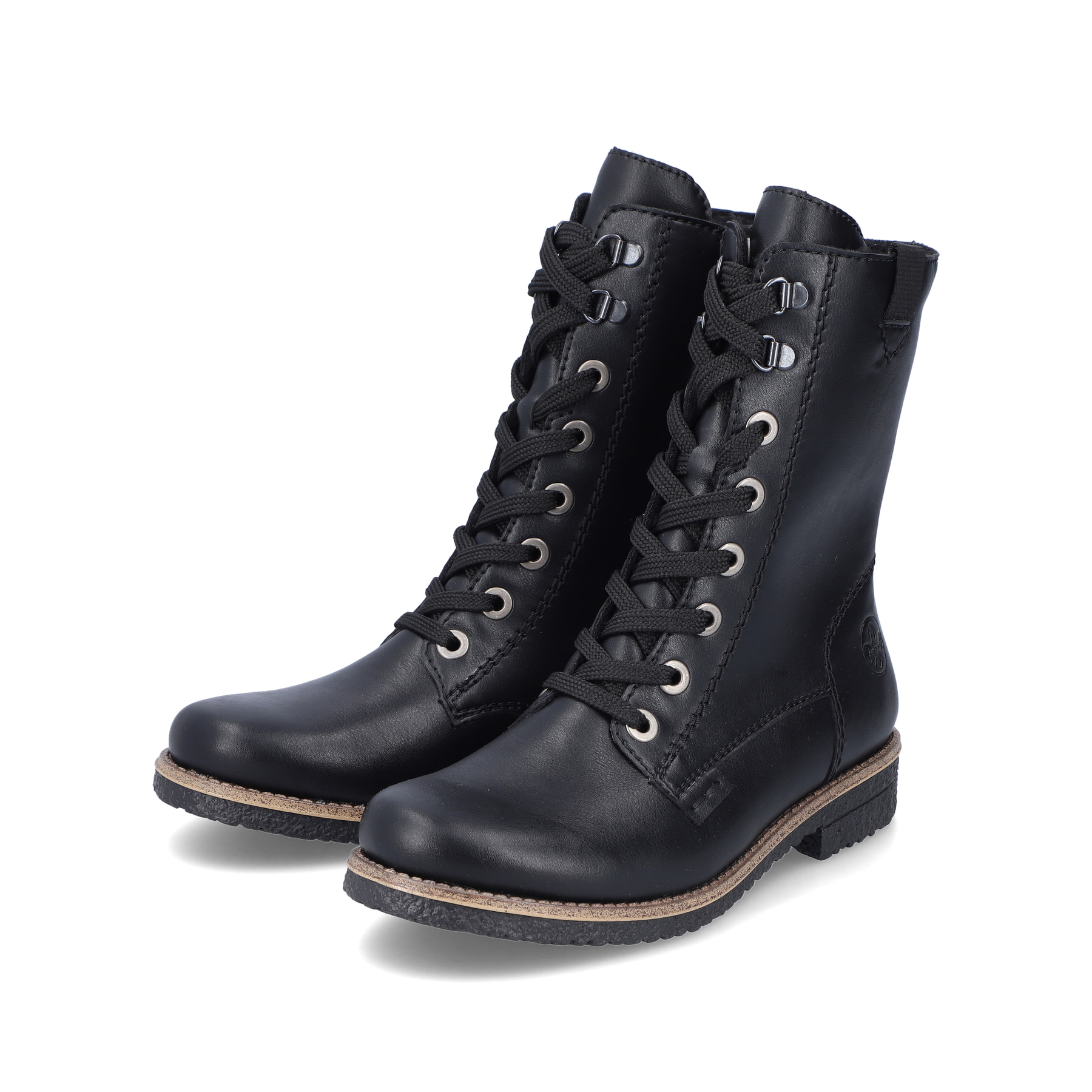 Rieker Damen Schnürstiefel tiefschwarz