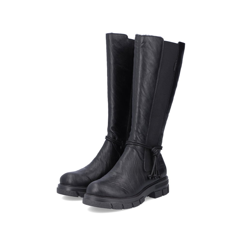 Rieker Damen Hochschaftstiefel glanzschwarz