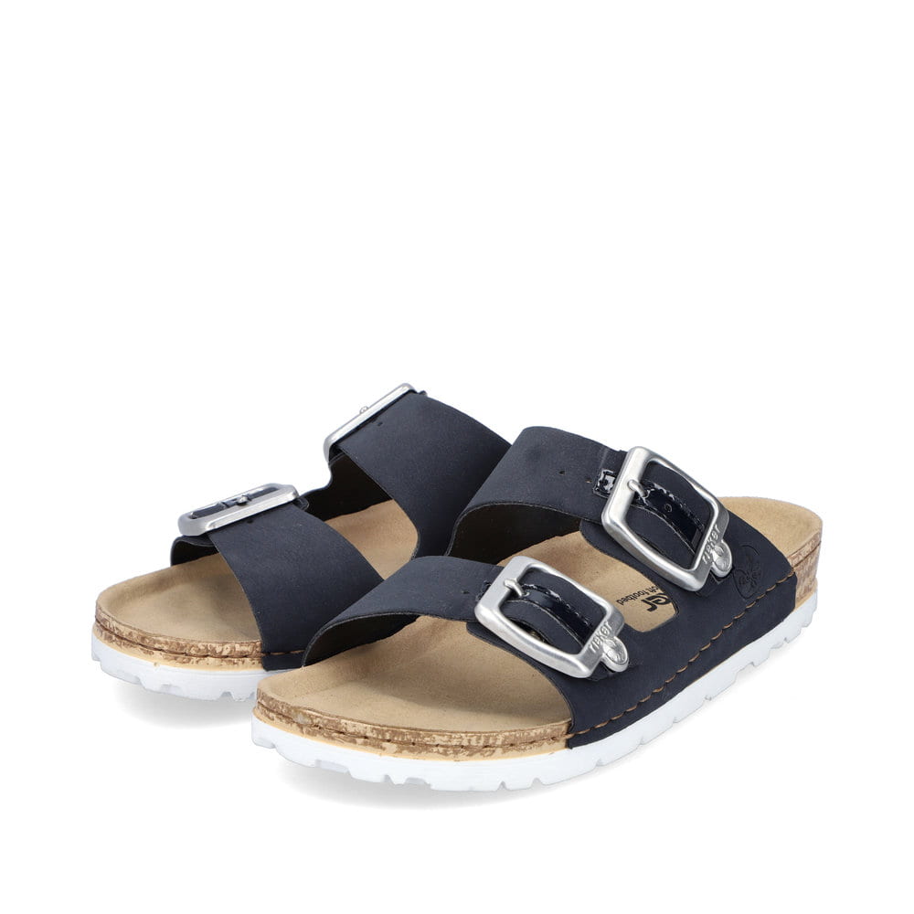 Rieker Damen Pantoletten marineblau