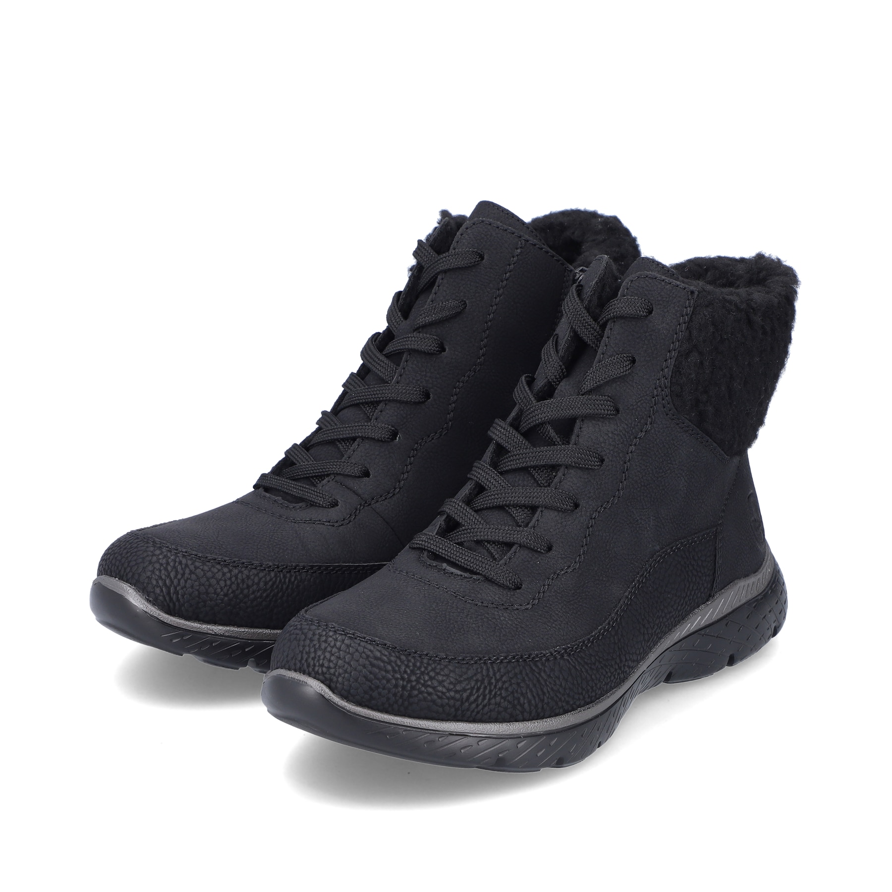 Rieker Damen Schnürstiefel tiefschwarz